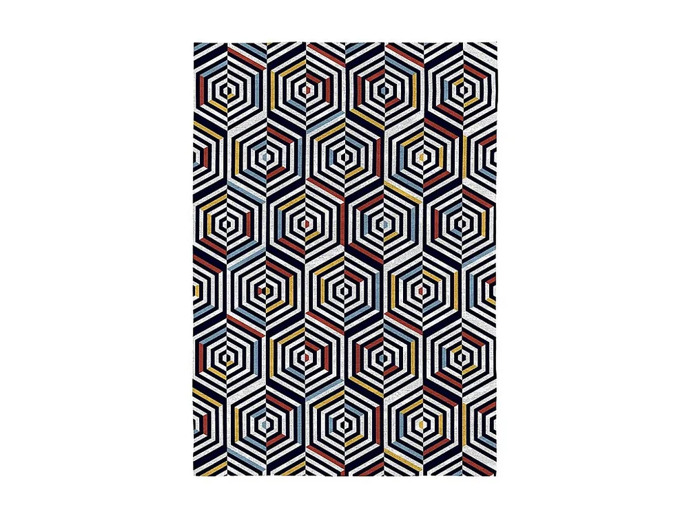Veelkleurig Rodier concentrisch vloerkleed 160x230 cm