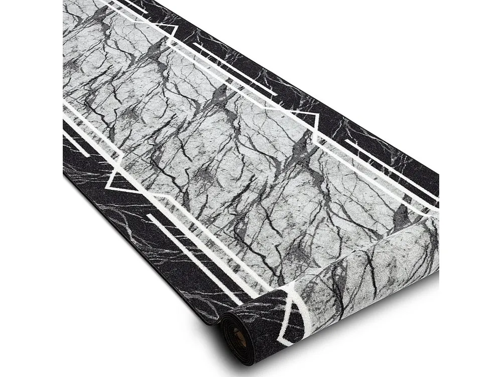 Vloerbekleding met elastisch bekleed 80 cm MARMER, steen grijskleuring 80x370 cm