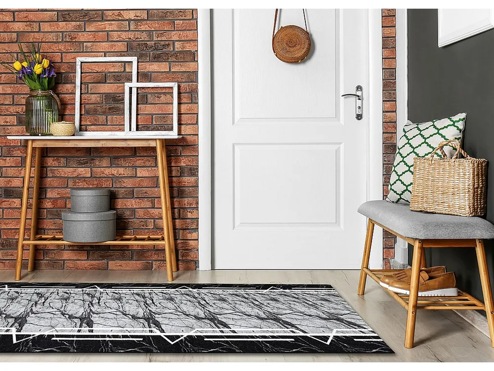 Vloerbekleding met elastisch bekleed 80 cm MARMER, steen grijskleuring 80x370 cm