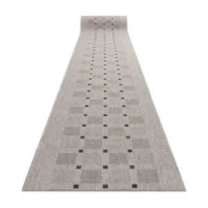 Vloerbekleding SISAL FLOORLUX patroon 20079 zilver / zwart 80x350 cm