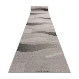 Vloerbekleding SISAL FLOORLUX patroon 20212 zilver / ZWART 120x510 cm