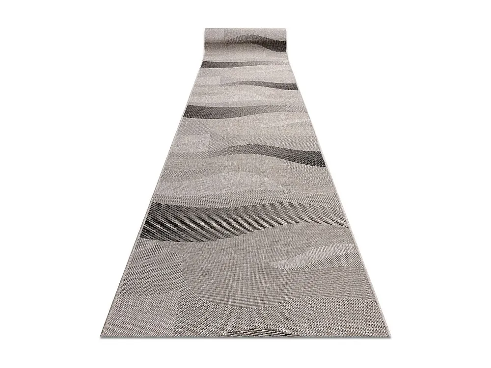 Vloerbekleding SISAL FLOORLUX patroon 20212 zilver / ZWART 120x510 cm