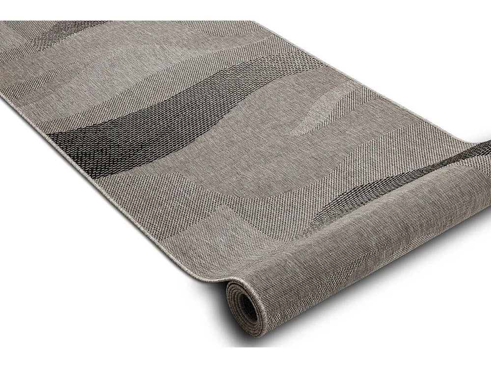 Vloerbekleding SISAL FLOORLUX patroon 20212 zilver / ZWART 120x510 cm
