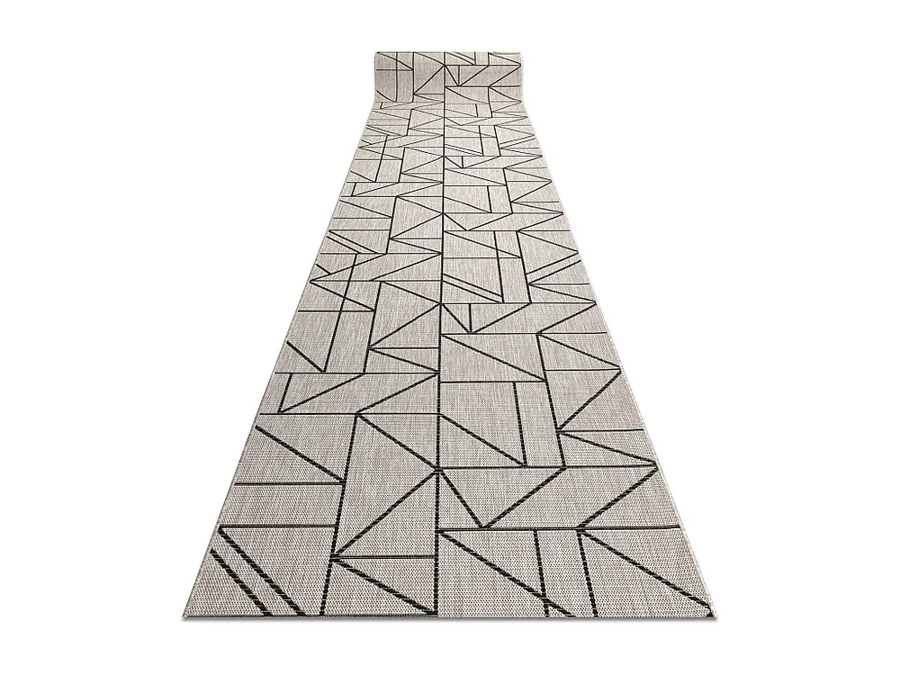 Vloerbekleding SISAL FLOORLUX patroon 20605 Driehoek, GEOMETRISCH zilv 120x180 cm