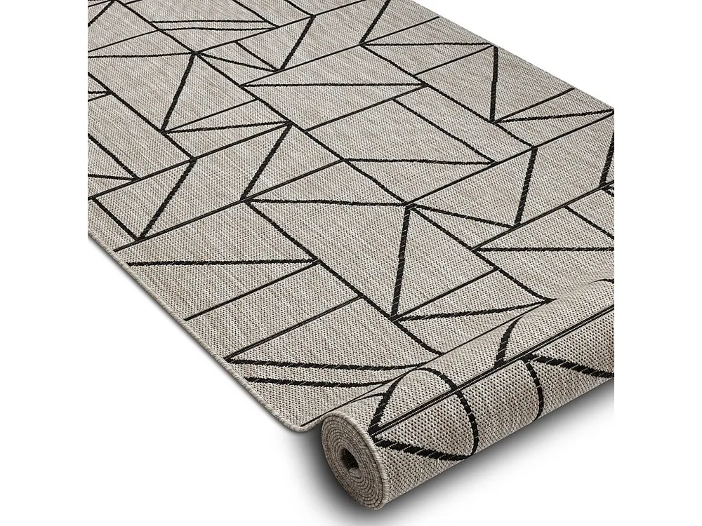 Vloerbekleding SISAL FLOORLUX patroon 20605 Driehoek, GEOMETRISCH zilv 120x180 cm
