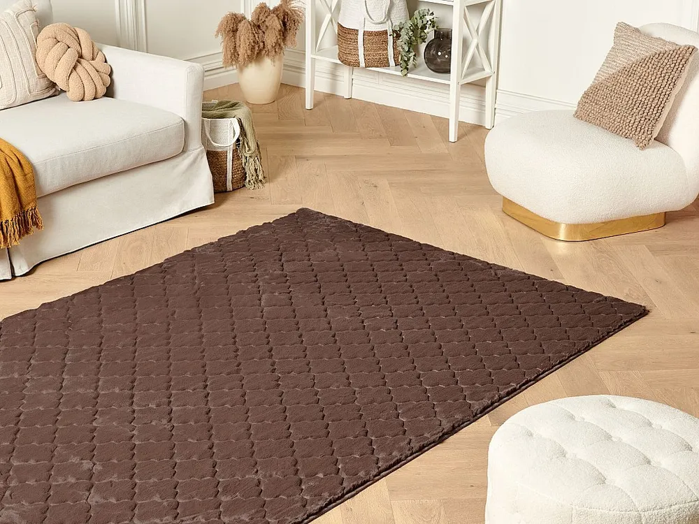Vloerkleed kunstbont bruin 160 x 230 cm GHARO