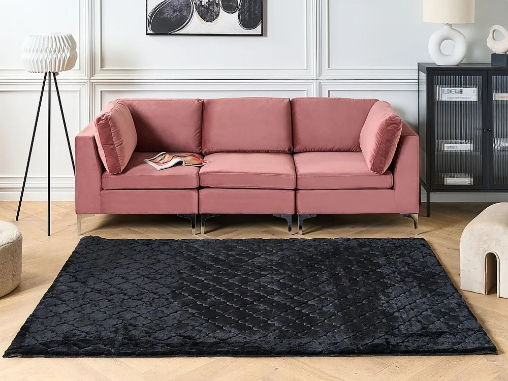 Vloerkleed kunstbont zwart 160 x 230 cm GHARO