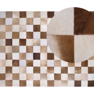 Vloerkleed leer bruin/beige 160 x 230 cm SOLMAZ