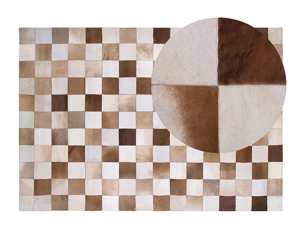 Vloerkleed leer bruin/beige 160 x 230 cm SOLMAZ