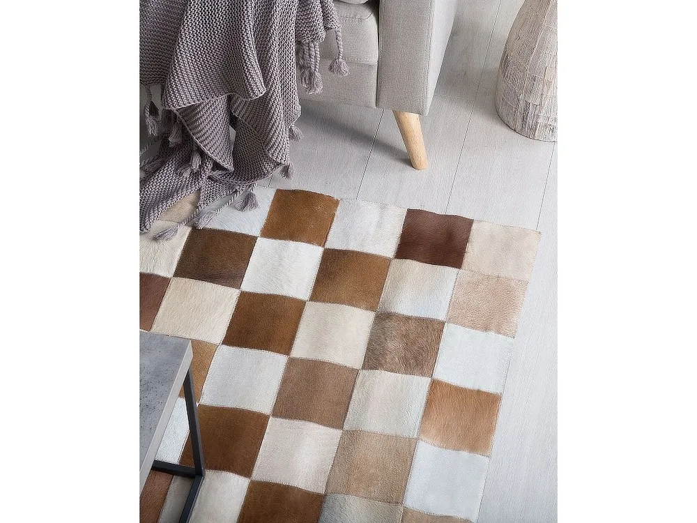 Vloerkleed leer bruin/beige 160 x 230 cm SOLMAZ