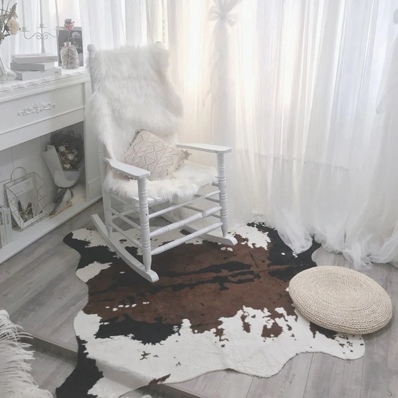 Vloerkleed met dierenprint Meerkleurig tapijt Scandinavische stijl Polyesterstof Vlekbestendig Wasbaar antisliptapijt voor...