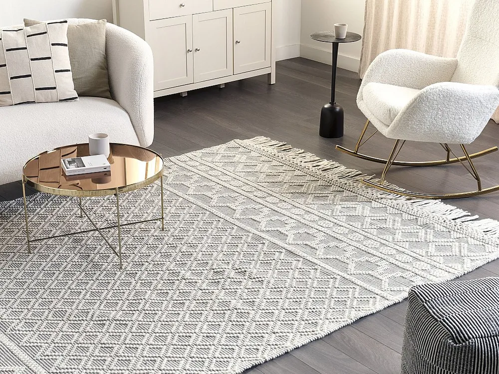Vloerkleed wol beige/grijs 200 x 300 SOLHAN