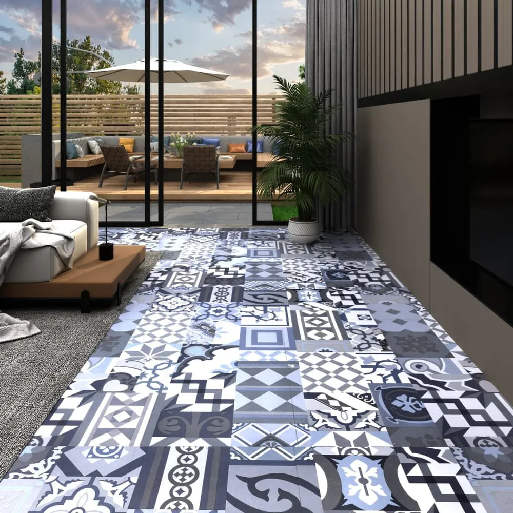 Vloerplanken 20 st zelfklevend 1,86 m² VINYL gekleurd patroon