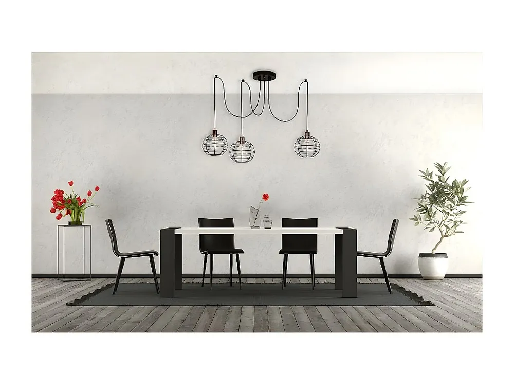 Barletta Hanglamp, Koper, Zwart, 180 x 180 x 113 cm, EPIKASA | Snel Leverbaar