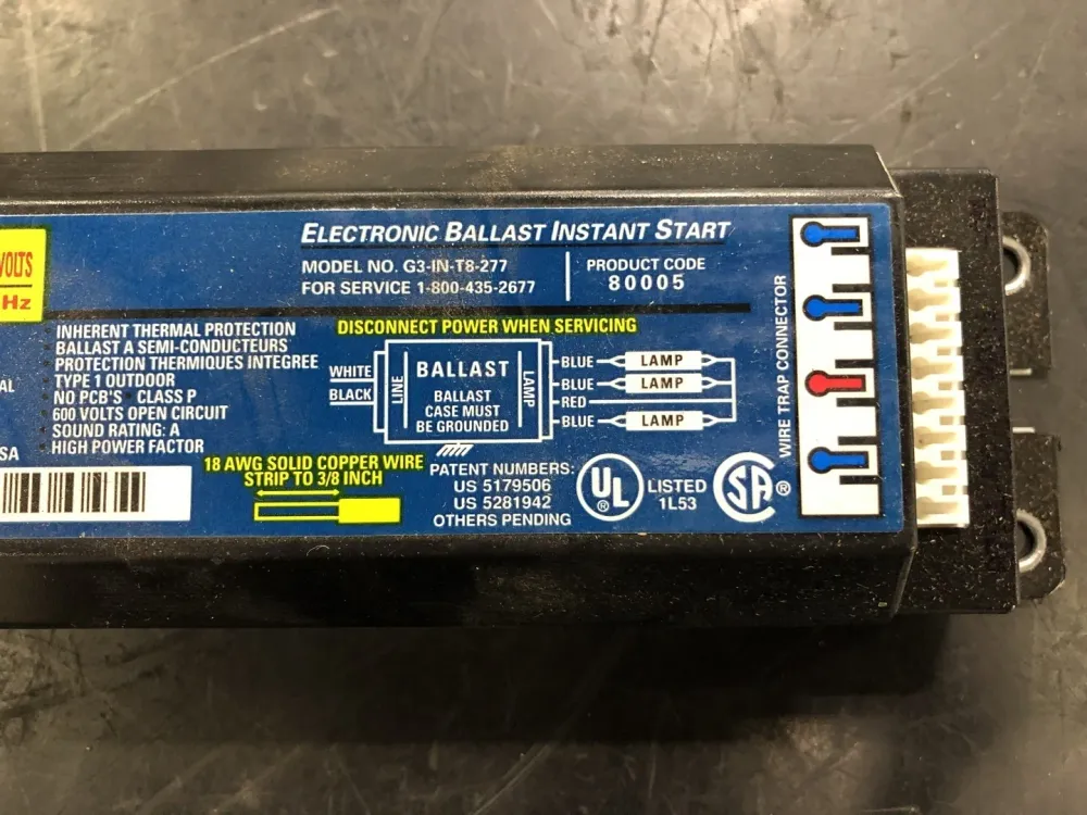 Electronic Ballast G3--T8-277 3 Lamps T8 277 Volts AC 60Hz - Incl. Garantie