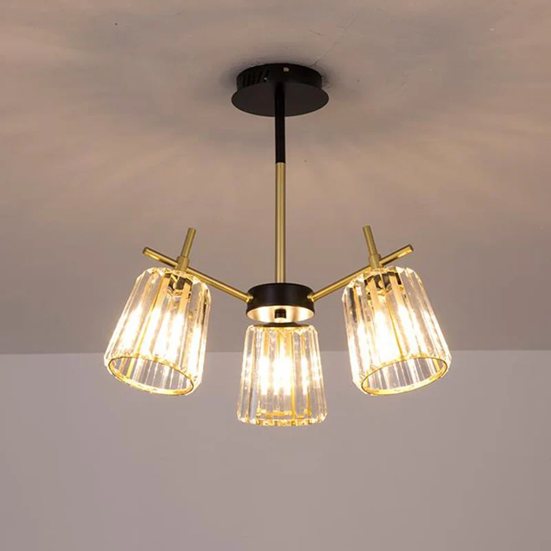 Energiezuinige LED Rechthoekig gesneden kristallen cilinder plafondlamp eigentijds 6/8/10 koppen zwarte kroonluchter zwak,...