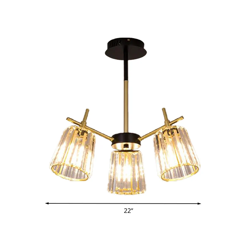 Energiezuinige LED Rechthoekig gesneden kristallen cilinder plafondlamp eigentijds 6/8/10 koppen zwarte kroonluchter zwak,...