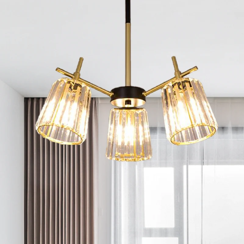 Energiezuinige LED Rechthoekig gesneden kristallen cilinder plafondlamp eigentijds 6/8/10 koppen zwarte kroonluchter zwak,...