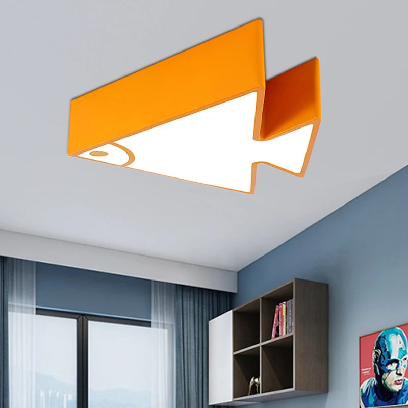 Gecertificeerd IP44 Cartoon Driehoek Vis Plafondlamp Acryl LED Inbouwlamp voor Kinderslaapkamer Woonkamer