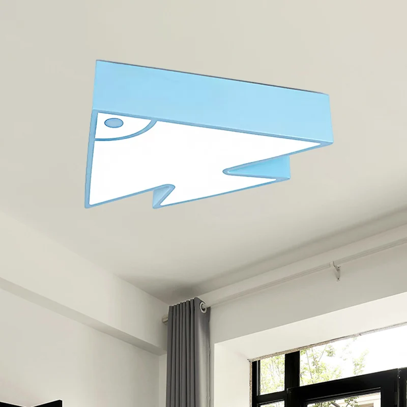 Gecertificeerd IP44 Cartoon Driehoek Vis Plafondlamp Acryl LED Inbouwlamp voor Kinderslaapkamer Woonkamer