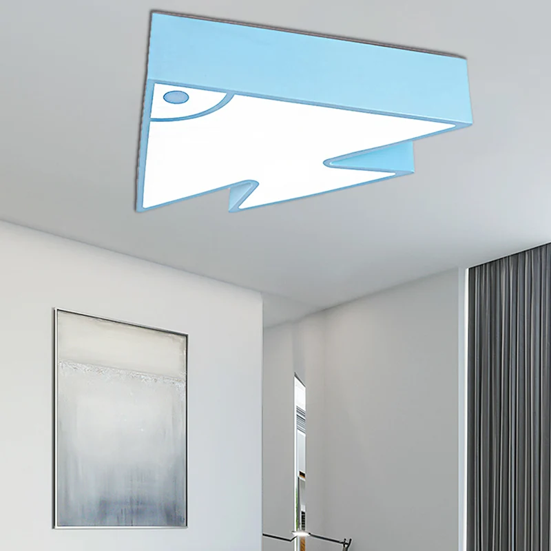 Gecertificeerd IP44 Cartoon Driehoek Vis Plafondlamp Acryl LED Inbouwlamp voor Kinderslaapkamer Woonkamer