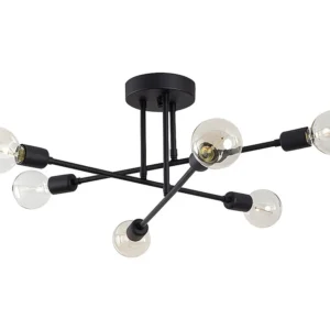 Gecertificeerd IP44 Plafondlamp van metaal FLOWERA - 3 armen - L. 64 cm x H. 30 cm - Zwart - Koop nu producten van topkwal...