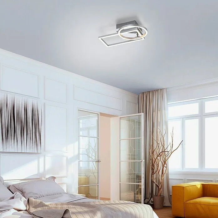 Just Light Led-plafondlamp - 18 W, l x b x h: 26 x 37 x 7,1 cm, Knus wit