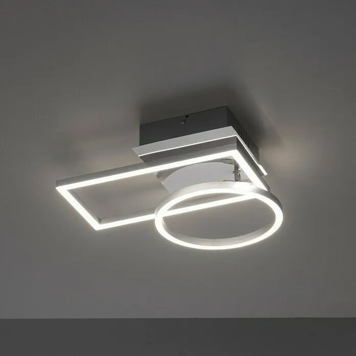 Just Light Led-plafondlamp - 18 W, l x b x h: 26 x 37 x 7,1 cm, Knus wit