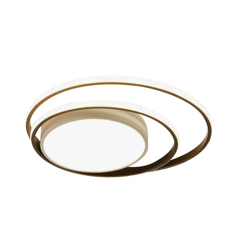 LED-slaapkamer inbouwarmatuur, eenvoud, wit/zwart-wit, plafondgemonteerd licht met dubbele ringen, acryl kap warm/wit held...