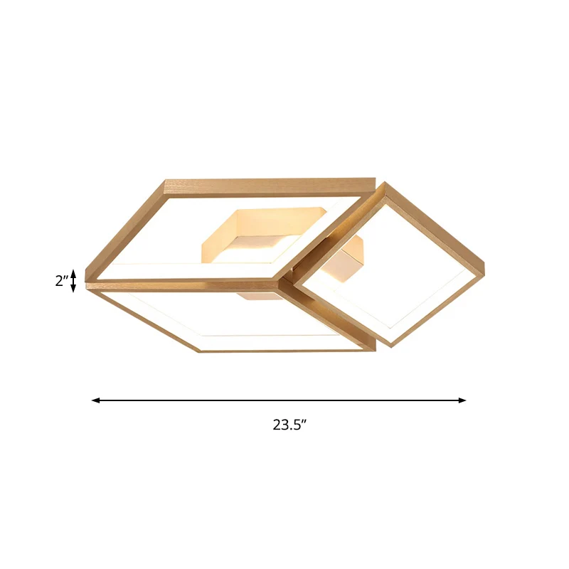 Premium Kwaliteit Verguld Spliced Rhombus Flush Ceiling Light Nordic Metal Bedroom Integrated LED Ceiling Flush Mount Warm...