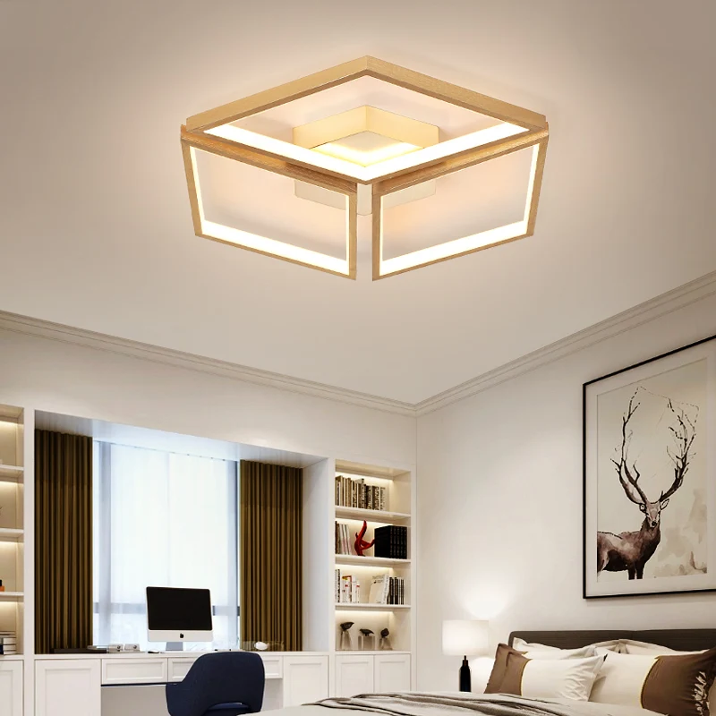 Premium Kwaliteit Verguld Spliced Rhombus Flush Ceiling Light Nordic Metal Bedroom Integrated LED Ceiling Flush Mount Warm...