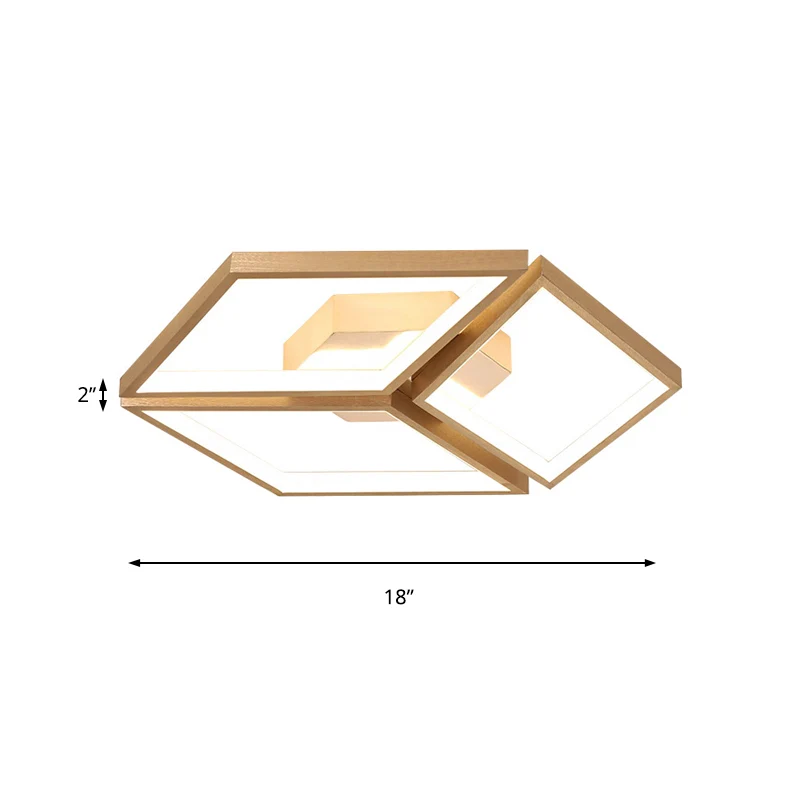 Premium Kwaliteit Verguld Spliced Rhombus Flush Ceiling Light Nordic Metal Bedroom Integrated LED Ceiling Flush Mount Warm...
