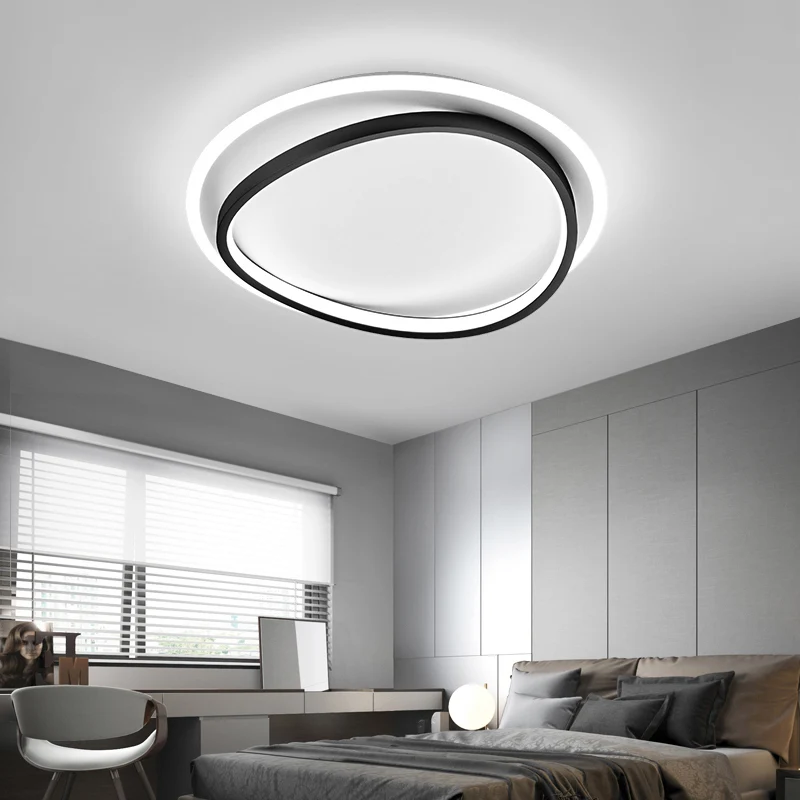 Ravenzwart Triangle LED Ceiling Lighting Simplicity Metal Flush Mount Lamp Bedroom | Snel Leverbaar Black
