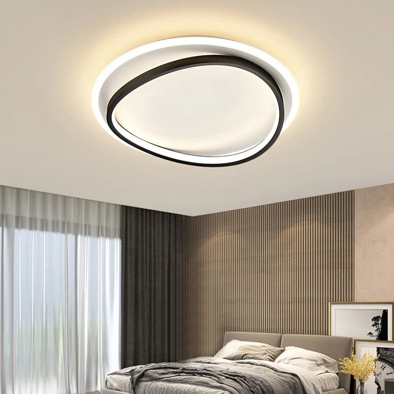Ravenzwart Triangle LED Ceiling Lighting Simplicity Metal Flush Mount Lamp Bedroom | Snel Leverbaar Black