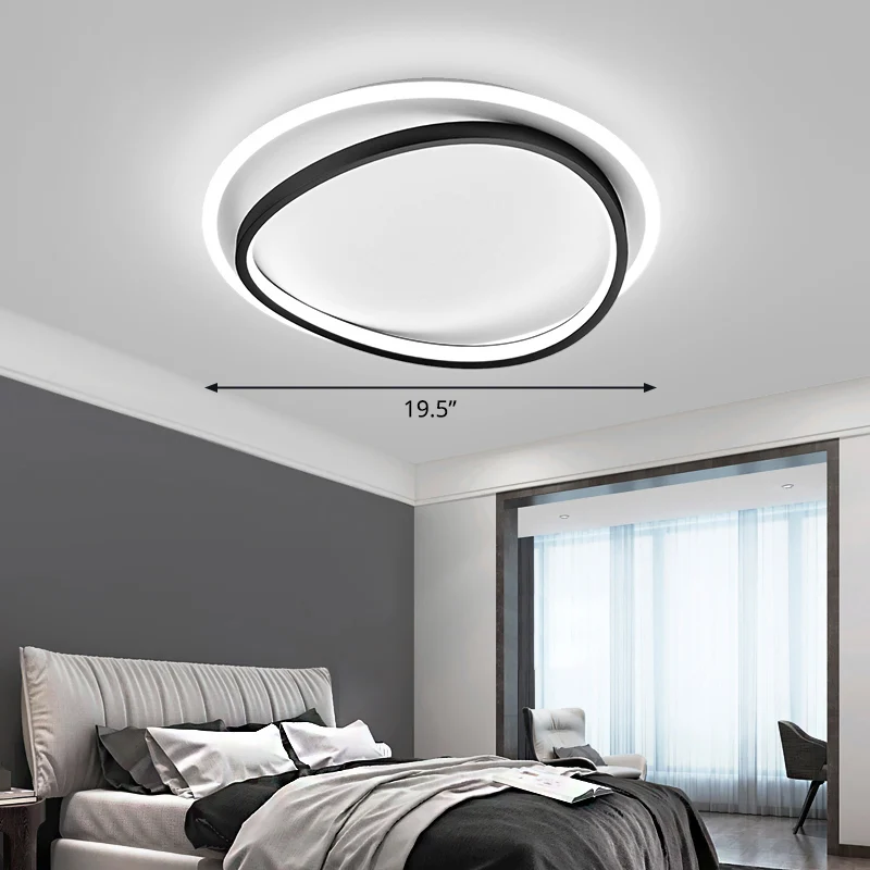 Ravenzwart Triangle LED Ceiling Lighting Simplicity Metal Flush Mount Lamp Bedroom | Snel Leverbaar Black