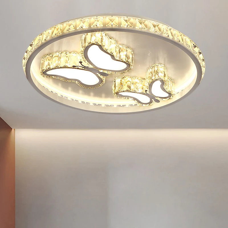 Vlinder/Loving Heart Inbouw hedendaagse heldere kristallen blokken LED wit plafondmontage armatuur - Met Dimfunctie