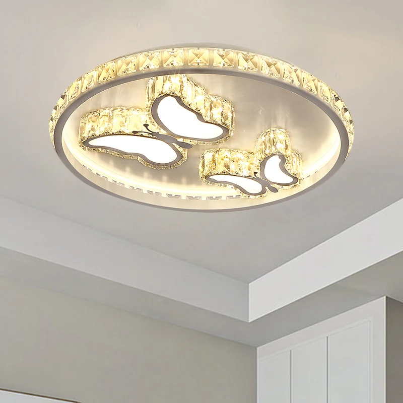 Vlinder/Loving Heart Inbouw hedendaagse heldere kristallen blokken LED wit plafondmontage armatuur - Met Dimfunctie