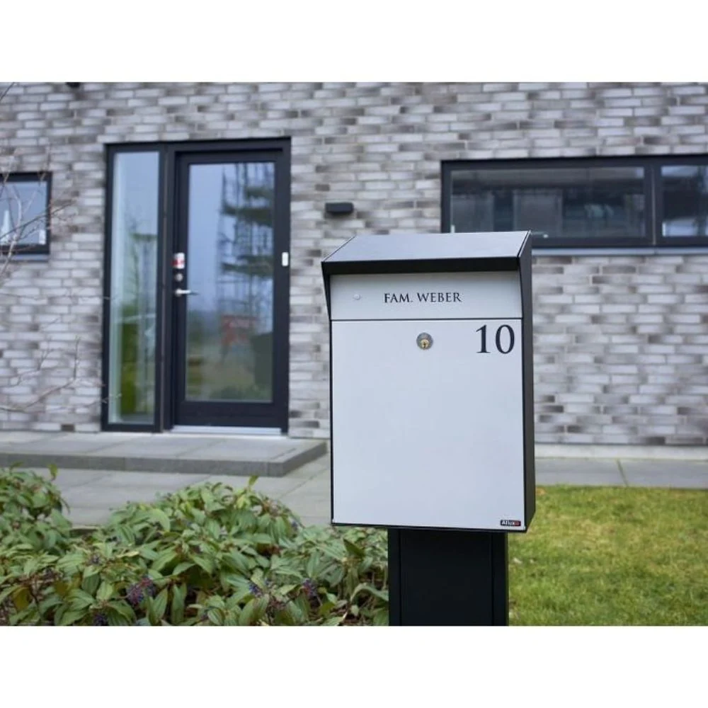Buitenmuur Allux Bjorn Brievenbus Zwart met grijs - Wandmontage