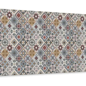 Afwasbare Vinyl wandpanelen, Zelfklevende vinylplanken - 100x50 cm - Turks patchwork