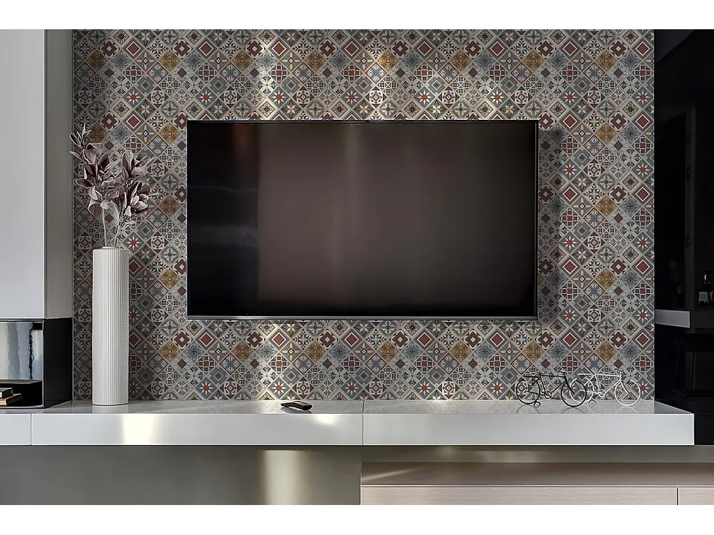 Afwasbare Vinyl wandpanelen, Zelfklevende vinylplanken - 100x50 cm - Turks patchwork