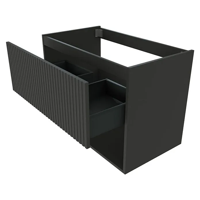 Best Design Wastafelonderkast Rigatti-78-Black-Greeploos - b x d x h: 77,8 x 44,2 x 55 cm, Zwart, Structuur