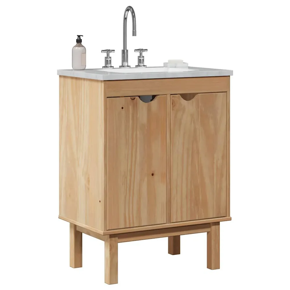 Hands-free Wastafelkast OTTA 59x40x80 cm massief grenenhout
