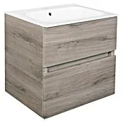 Premium Kwaliteit Best Design Wastafelonderkast Splash-Grey-Greeploos - b x d x h: 59,5 x 47 x 56 cm, Grijs-Eiken