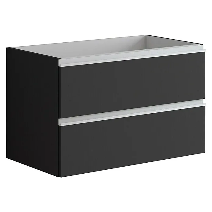 Wandmontage Wastafelonderkast Oriali - l x b x h: 44,5 x 79,5 x 50 cm, Zwart, Mat