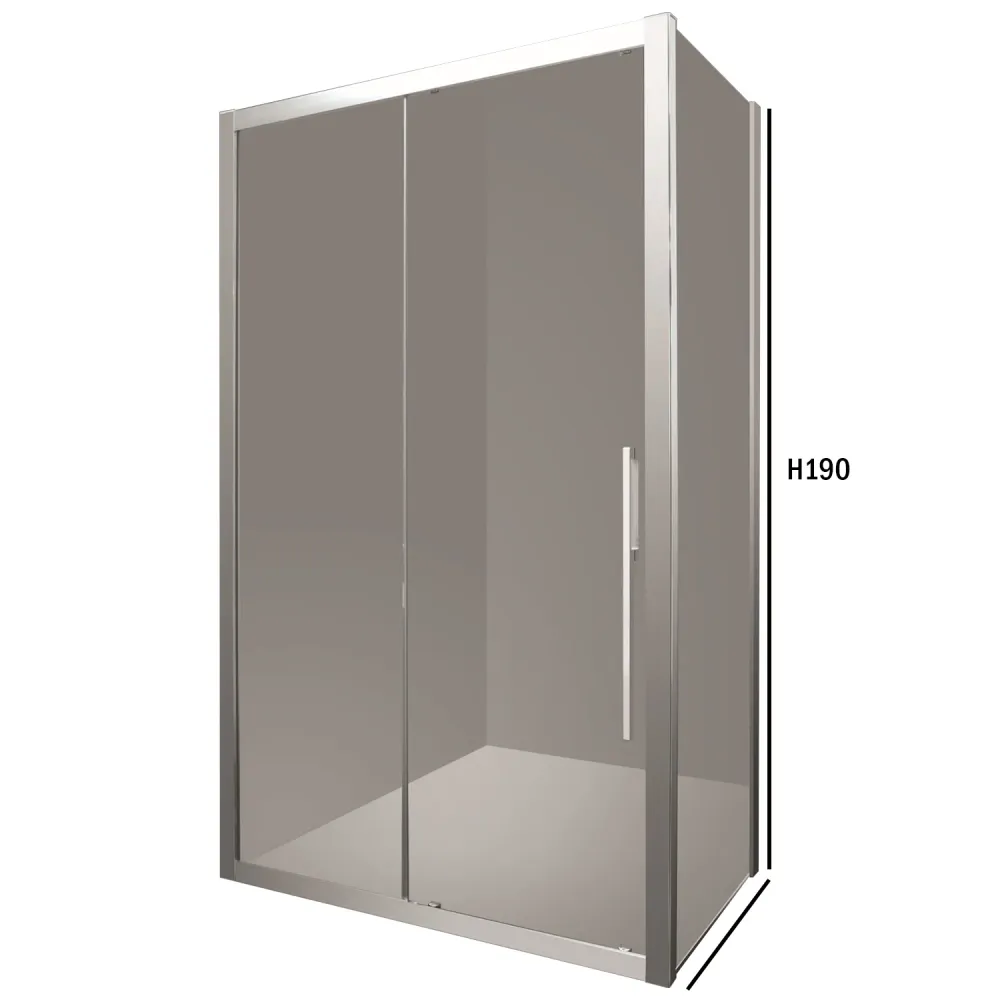 Fixed wall Itaca 77.5-79.5 cm screen-printed crystal 6mm h195 melkwit profile essence Made Italy