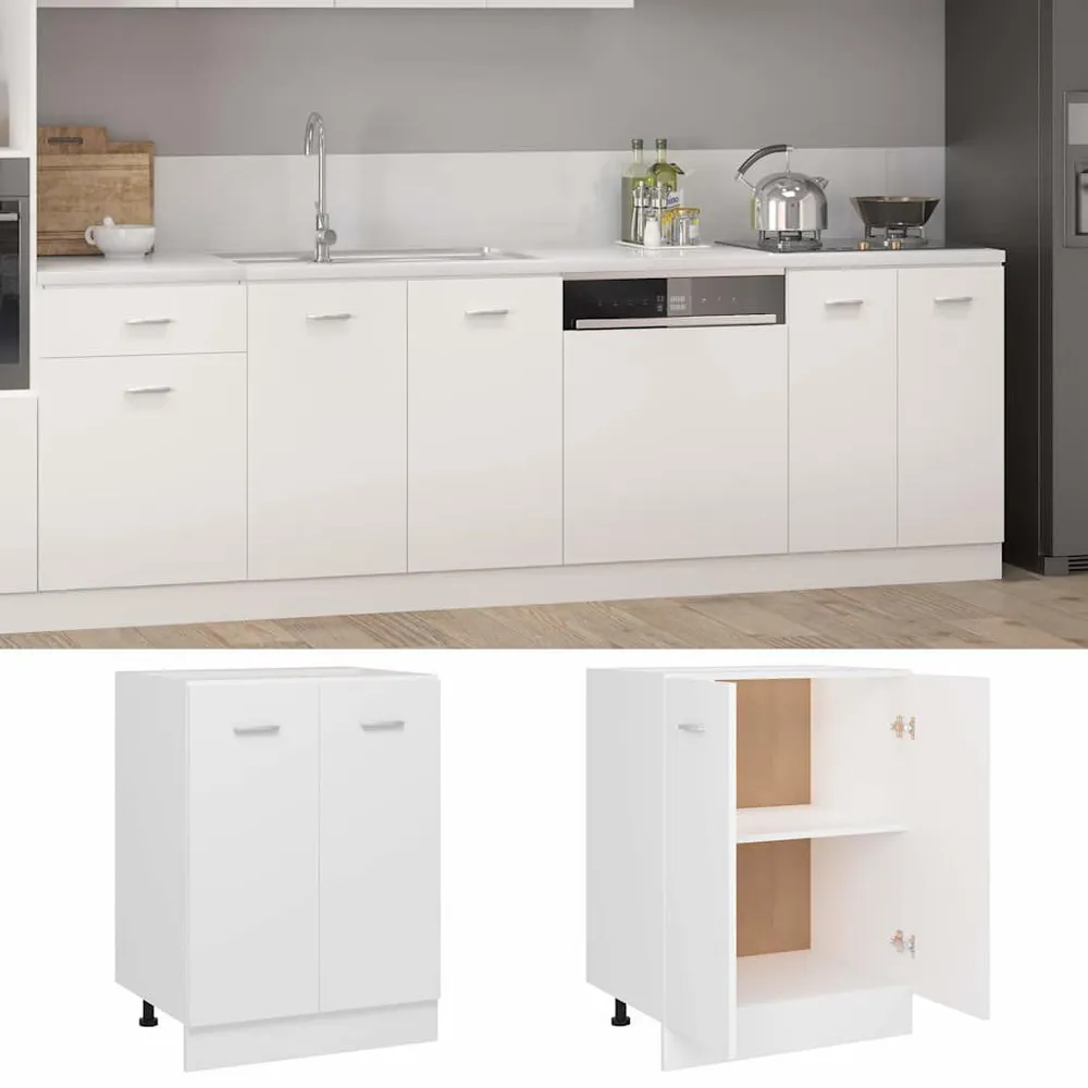 Hoekonderkast 75,5x75,5x81,5 cm spaanplaat hoogglans wit