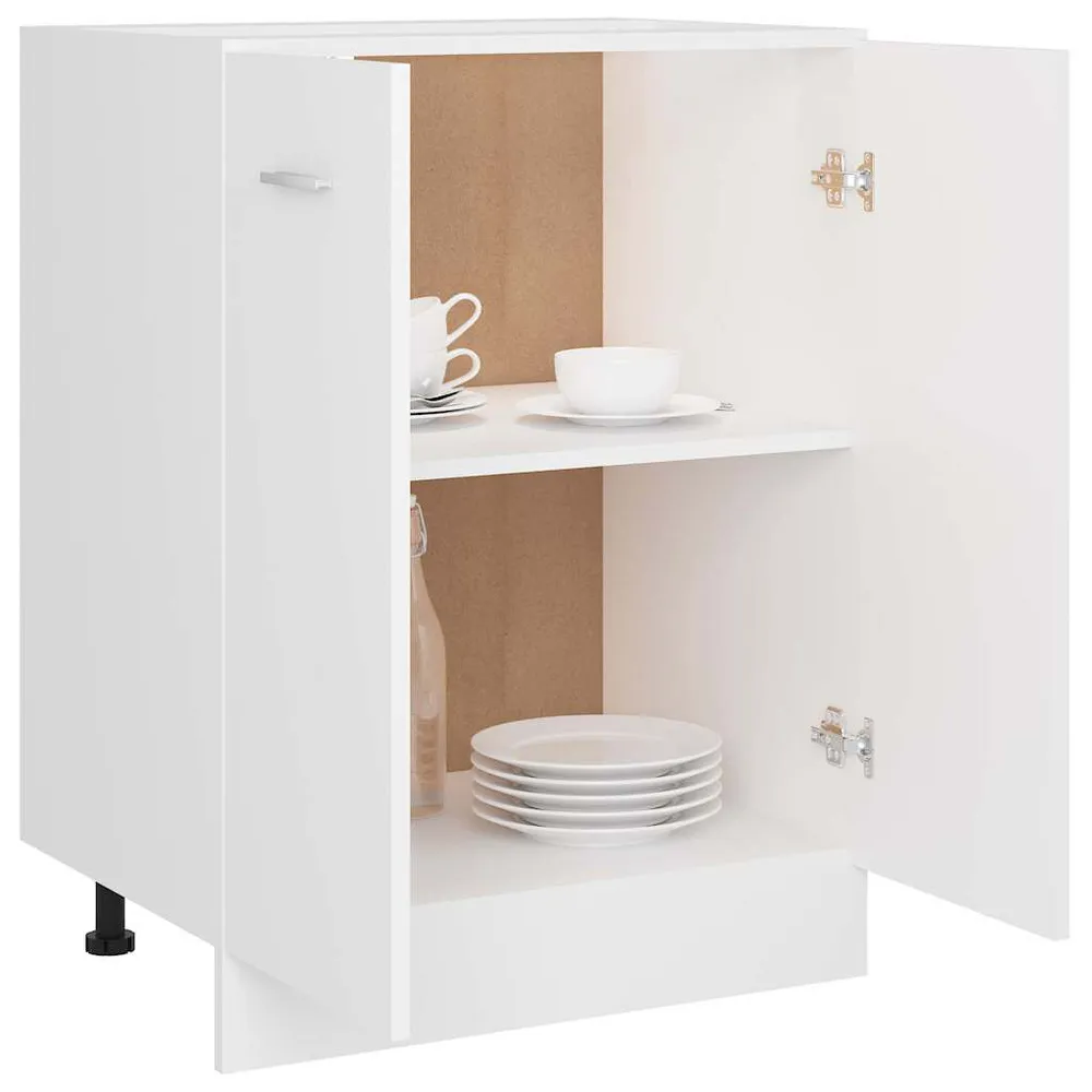 Hoekonderkast 75,5x75,5x81,5 cm spaanplaat hoogglans wit