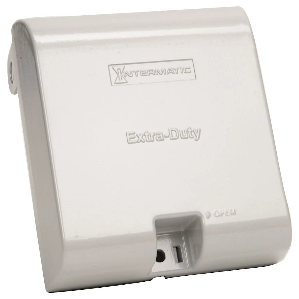 Intermatic - WP1030MXD - Extra-Duty Die-Cast -Use Weatherproof Cover, Double-Gang, Vrt, 3.125" Grijs