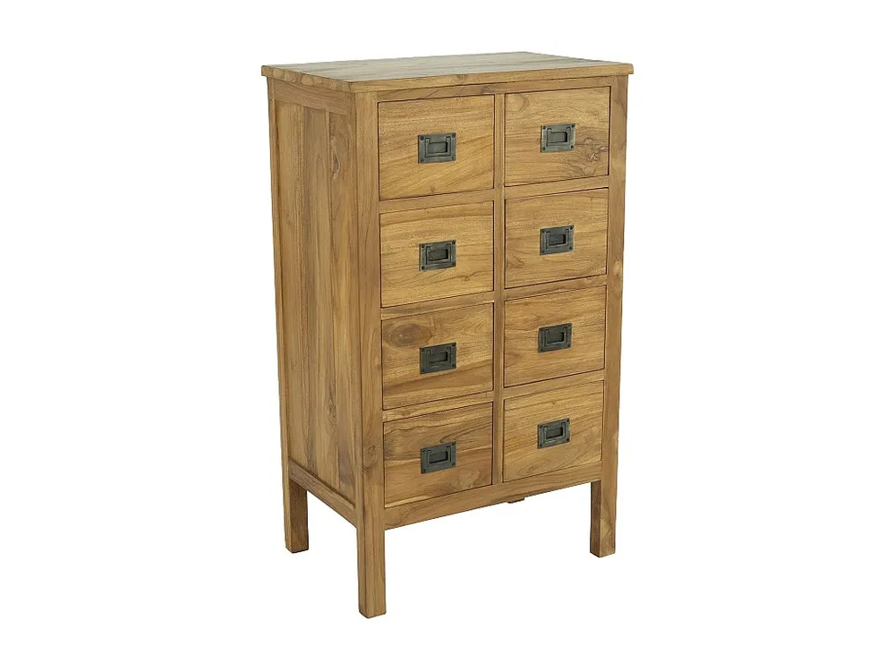Ladekast 8 lades - Teak - Kleur: Houtlook - LUMIDI - Koop nu voordelig online
