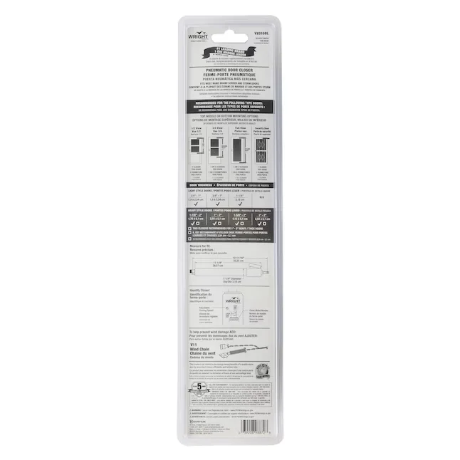 WRIGHT PRODUCTS 12.688- Ez Hold Aanpasbaar Black Aluminum Hold Open Screen/Storm Door Pnuematic Closer